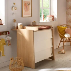 Sauthon                    Commode 3 tiroirs vanille    Chêne Miel - Meringue