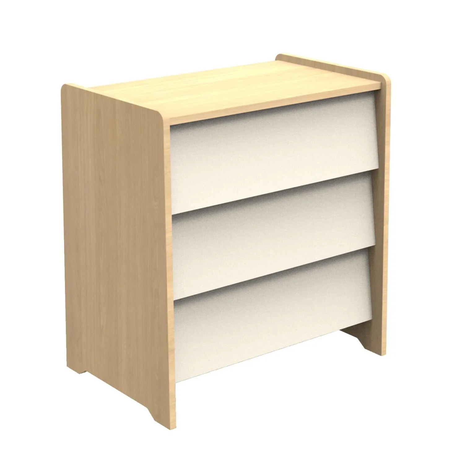 Sauthon Commode 3 tiroirs vanille Chêne Miel - Meringue