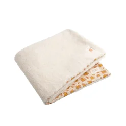 Sauthon Couverture Motif Léopard Petit Chou Ecru/Caramel/Vieux Rose