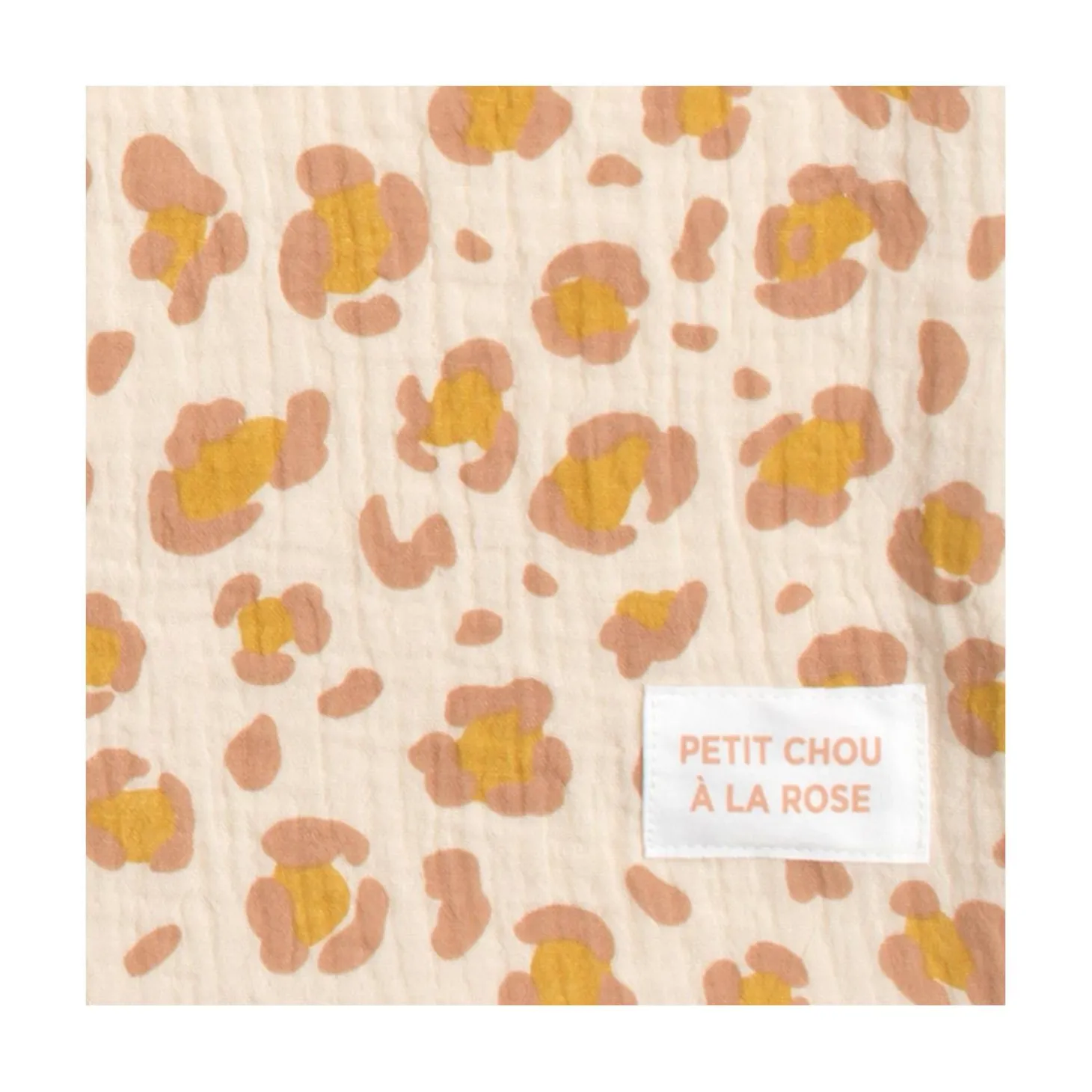 Sauthon Couverture Motif Léopard Petit Chou Ecru/Caramel/Vieux Rose