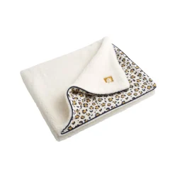 Sauthon Couverture Motif Léopard Leopard Ecru/Noir/Caramel