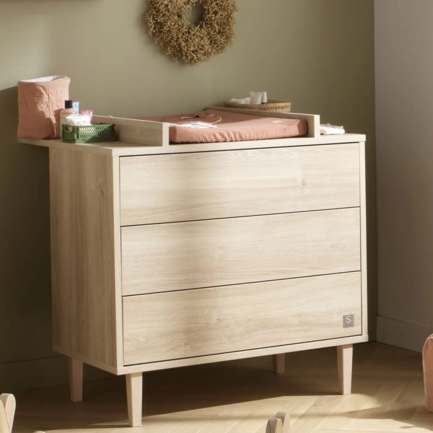 Sauthon Dispositif à langer pour Commode Paloma bois Chêne Sépia
