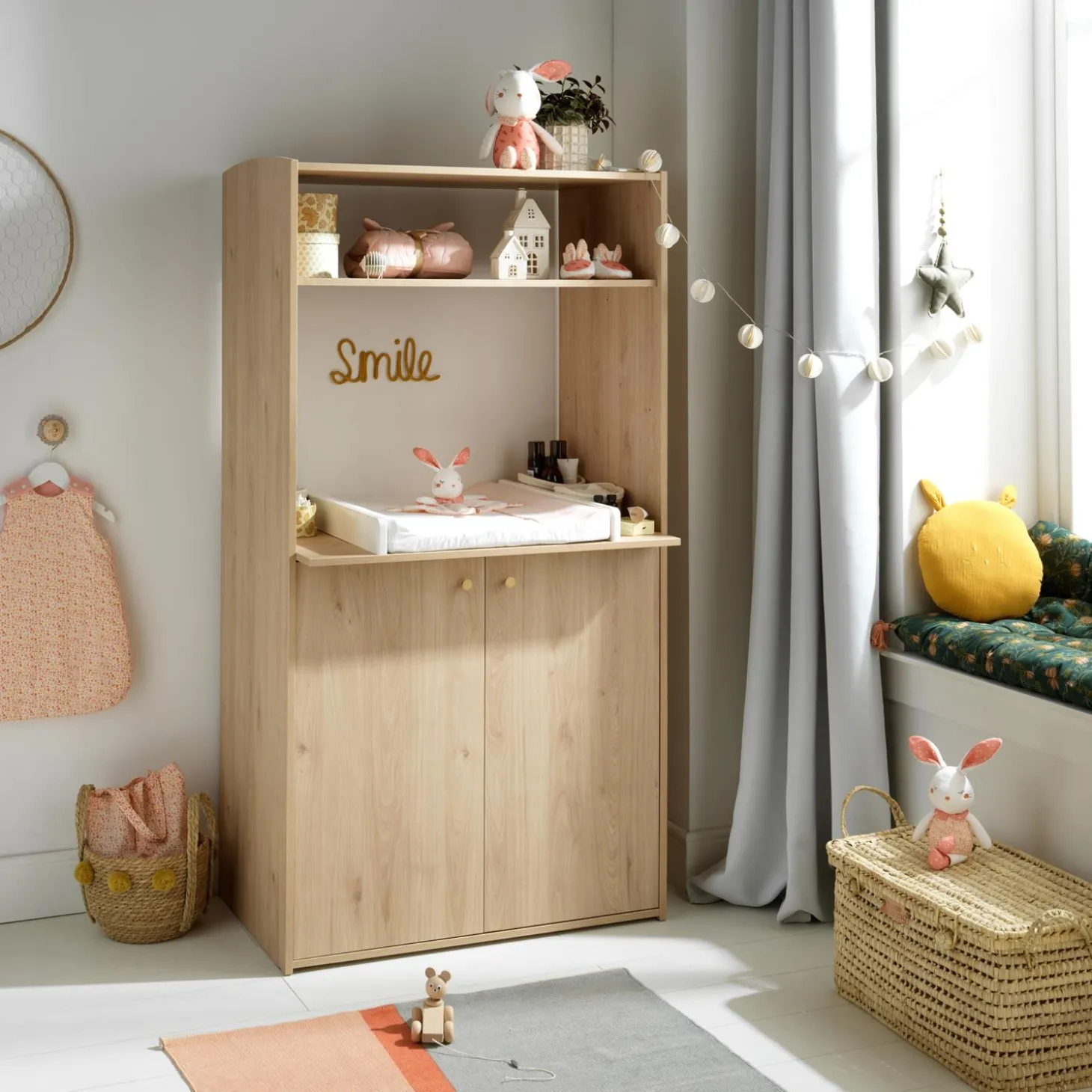 Sauthon Dispositif à Langer Pour Armoire Maxi Alice Chêne Suave / Blanc