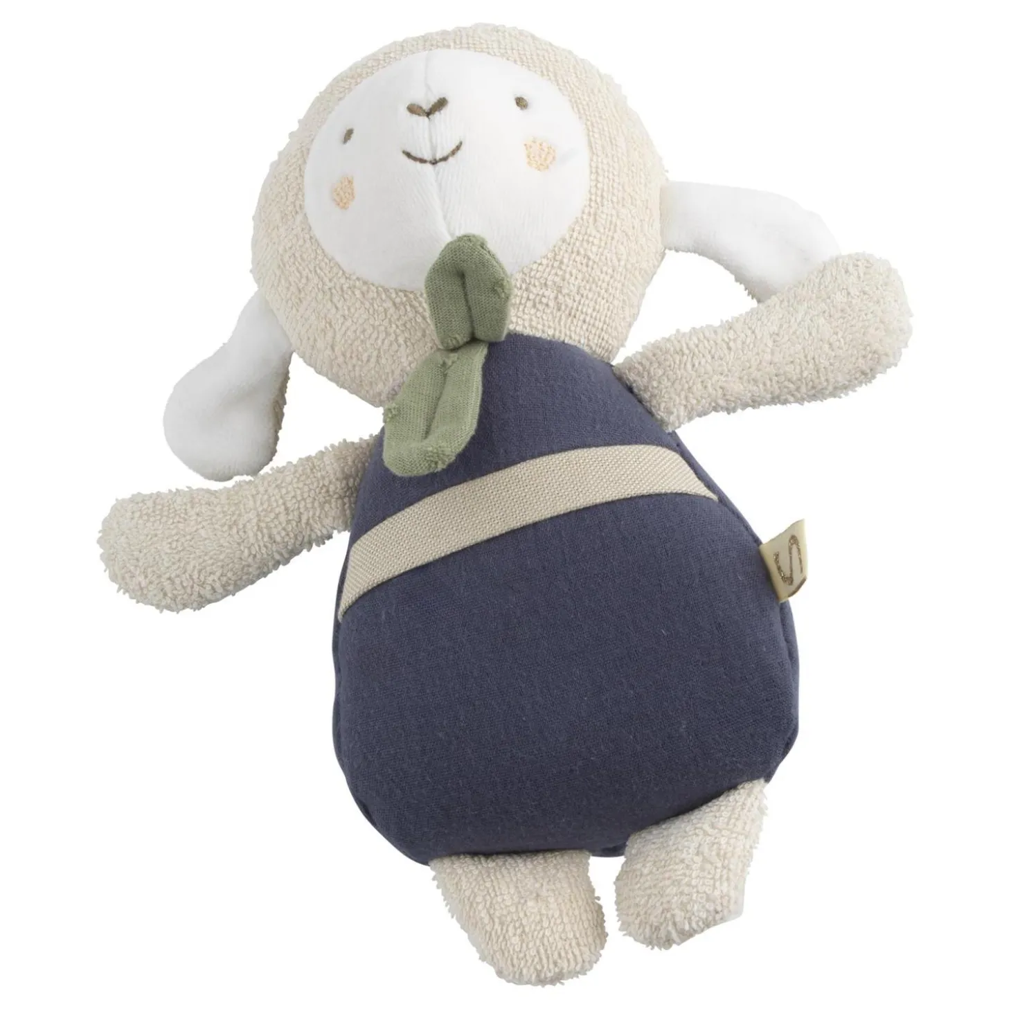 Sauthon Doudou Grand Modèle Petit Nuage Bleu Orage/Beige Chiné/Vert Olive