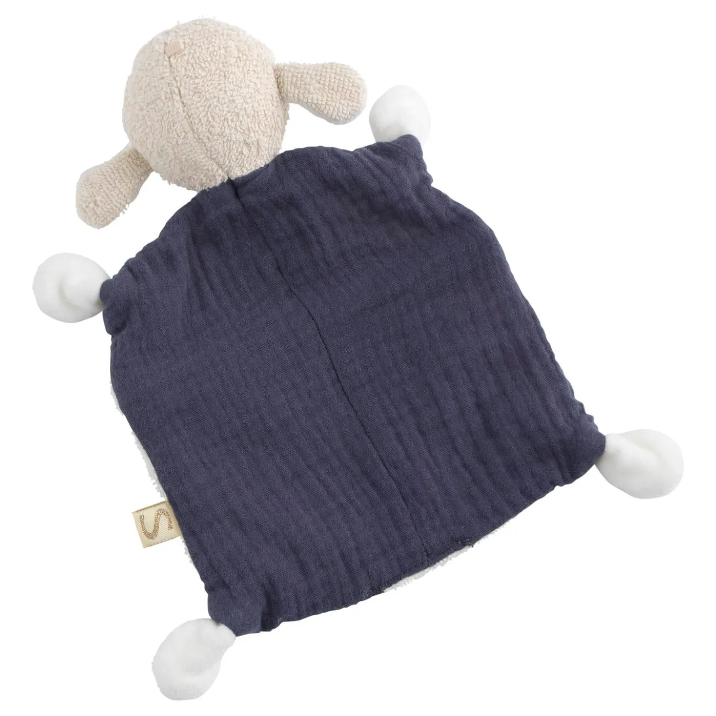Sauthon Doudou Mouchoir Petit Nuage Beige Chiné/Bleu Orage/Vert Olive