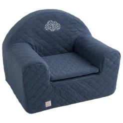 Sauthon                    Fauteuil Club Petit Nuage    Bleu Orage/Beige Chiné