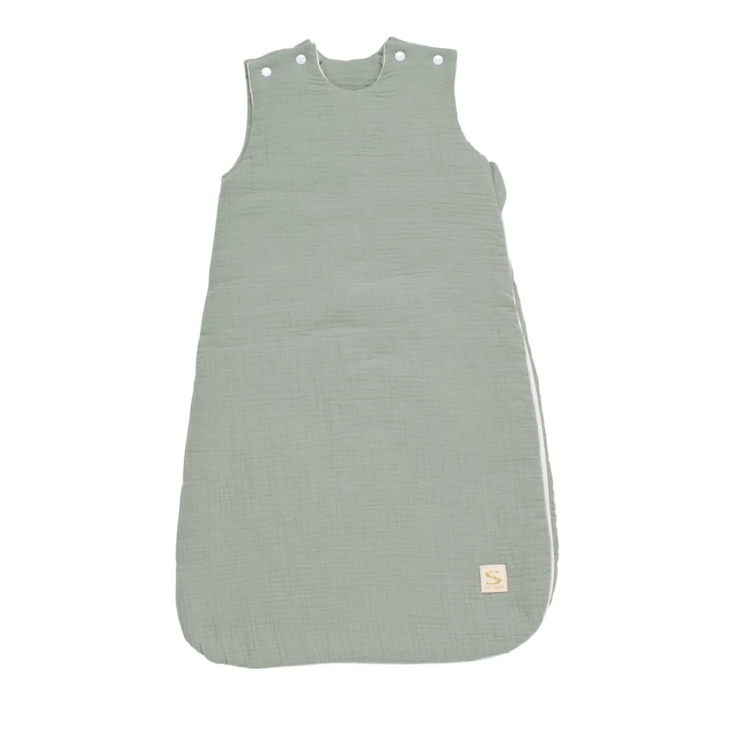 Sauthon Gigoteuse + doudou mouchoir Uni Sauge Vert 0-6 mois