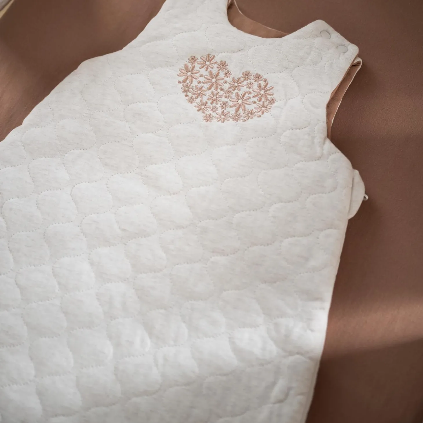Sauthon Gigoteuse Ouatinée Petit Coeur Beige Chiné 0-6 mois