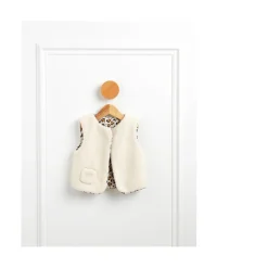 Sauthon Gilet Sans Manche Léopard Ecru/Noir/Caramel