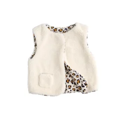 Sauthon Gilet Sans Manche Léopard Ecru/Noir/Caramel