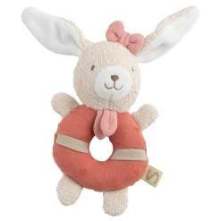 Sauthon                    Hochet Petit Coeur    Beige Chiné/Rose Poudré