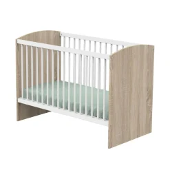 Sauthon Lit bébé Access Chêne Doré - Blanc 60x120 cm