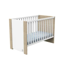 Sauthon Lit bébé Antonin Chêne Noisette Et Blanc 60x120 cm