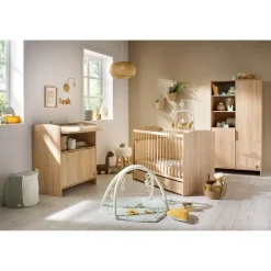 Sauthon                    Lit bébé Azur    Chêne Doré - Hêtre Vernis Naturel            60x120 cm