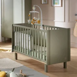 Sauthon Lit bébé Eléonore Kaki - Chêne Doré 60x120 cm