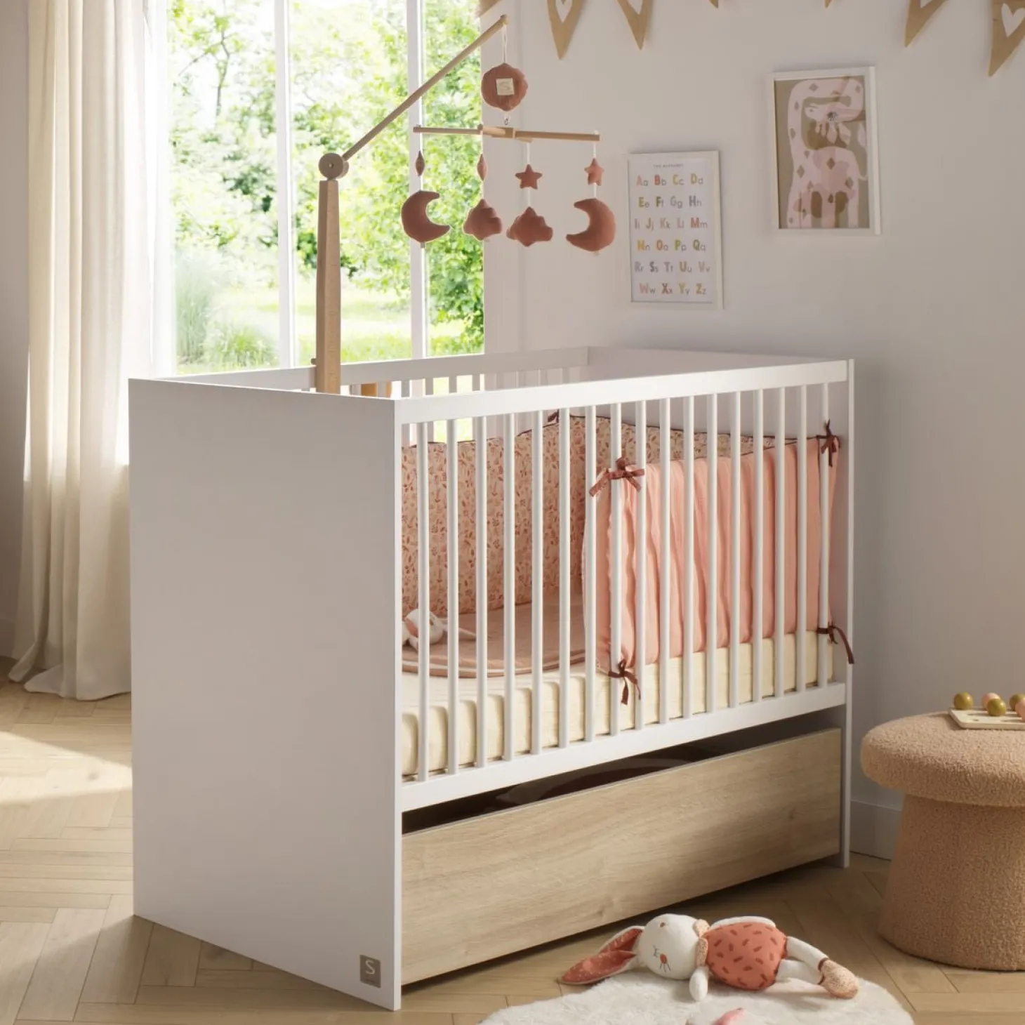Sauthon Lit bébé Paloma Blanc Neige 60x120 cm