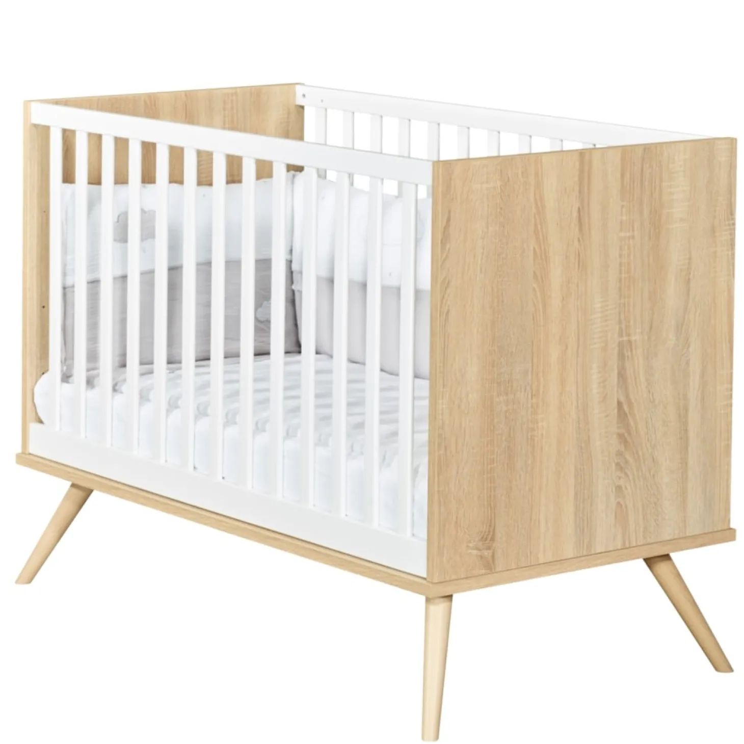 Sauthon Lit bébé Seventies Chêne Doré 60x120 cm