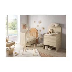 Sauthon Lit bébé Transformable Arche Chêne Sépia/Caramel Arche/Crème 60x120 cm / 90x190 cm