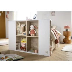 Sauthon                    Lit bébé transformable Paloma    Blanc Neige/Chêne Strié Sépia/Chêne Sépia            60x120 cm