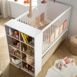 Sauthon                    Lit bébé transformable Paloma    Blanc Neige/Chêne Strié Sépia/Chêne Sépia            60x120 cm