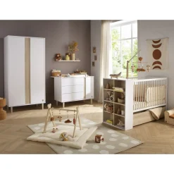 Sauthon                    Lit bébé transformable Paloma    Blanc Neige/Chêne Strié Sépia/Chêne Sépia            60x120 cm