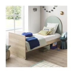 Sauthon Lit bébé Transformable Arche Chêne Sépia/Sauge Arche/Crème 60x120 cm / 90x190 cm