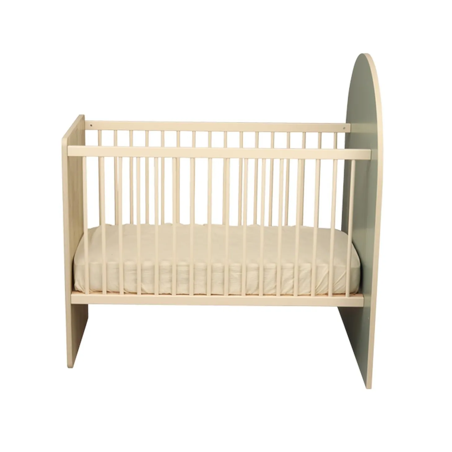 Sauthon Lit bébé Transformable Arche Chêne Sépia/Sauge Arche/Crème 60x120 cm / 90x190 cm
