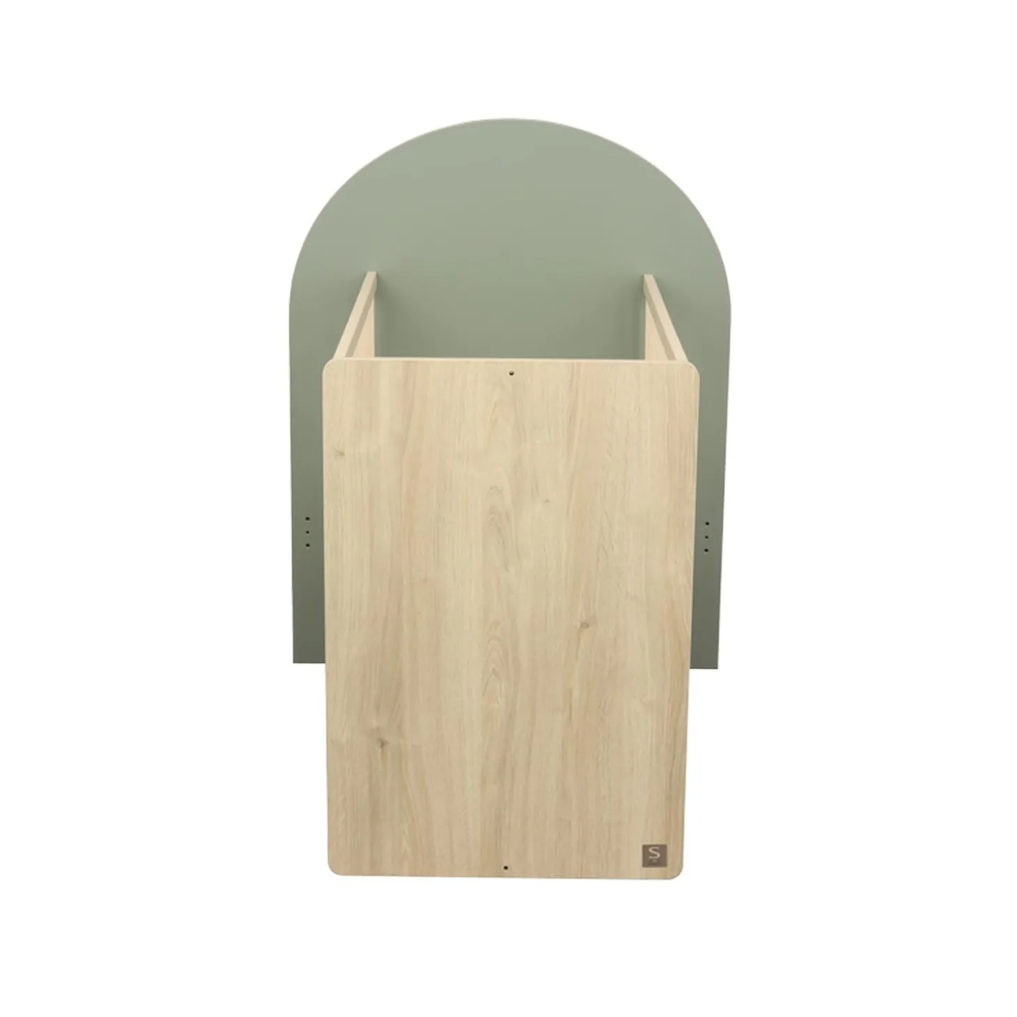 Sauthon Lit bébé Transformable Arche Chêne Sépia/Sauge Arche/Crème 60x120 cm / 90x190 cm