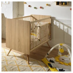 Sauthon                    Lit Bebe Sixties Bois    Chêne doré            60x120 cm
