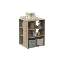 Sauthon Lit combiné évolutif Nova Chêne Doré - Blanc Lin 60x120 cm