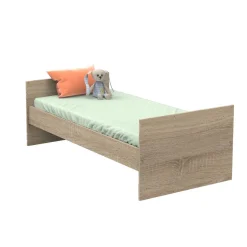 Sauthon Lit combiné évolutif Nova Chêne Doré - Gris Volcan 60x120 cm