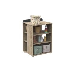 Sauthon Lit combiné évolutif Nova Chêne Doré - Gris Volcan 60x120 cm