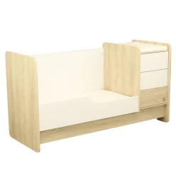 Sauthon Lit combiné évolutif Paloma Chêne Sépia/Blanc Neige/Chêne Strié Sépia 70x140 cm