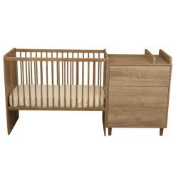 Sauthon                    Lit Combiné évolutif réversible Mokka    Chêne Mokka /Chêne Foncé            60x120 cm / 90x190 cm