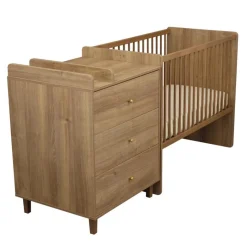 Sauthon Lit Combiné évolutif réversible Mokka Chêne Mokka /Chêne Foncé 60x120 cm / 90x190 cm