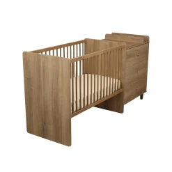 Sauthon Lit Combiné évolutif réversible Mokka Chêne Mokka /Chêne Foncé 60x120 cm / 90x190 cm