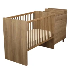 Sauthon Lit Combiné évolutif réversible Mokka Chêne Mokka /Chêne Foncé 60x120 cm / 90x190 cm