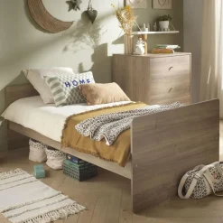 Sauthon Lit Combiné évolutif réversible Mokka Chêne Mokka /Chêne Foncé 60x120 cm / 90x190 cm