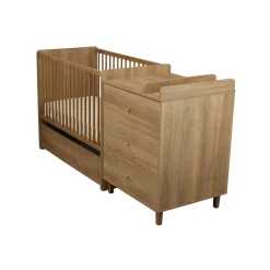 Sauthon Lit Combiné évolutif réversible Mokka Chêne Mokka /Chêne Foncé 60x120 cm / 90x190 cm
