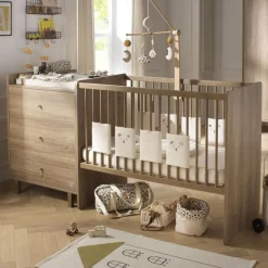 Sauthon Lit Combiné évolutif réversible Mokka Chêne Mokka /Chêne Foncé 60x120 cm / 90x190 cm