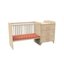 Sauthon                    Lit Combiné évolutif réversible Arty    Chêne Suave/Hêtre Vernis Naturel            60x120 cm / 90x190 cm