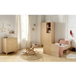 Sauthon                    Lit Combiné évolutif réversible Arty    Chêne Suave/Hêtre Vernis Naturel            60x120 cm / 90x190 cm