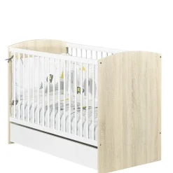 Sauthon                    Lit Liaam    Chêne Sand / Blanc            60x120 cm