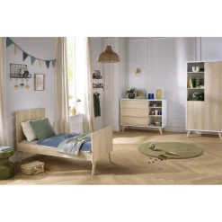 Sauthon                    Lit Little Big Bed Kronos    Décor bois / blanc            70x140 cm