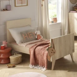 Sauthon                    Lit Little big bed Mélinée    Crème/Chêne Sépia/Hêtre Vernis            70x140 cm