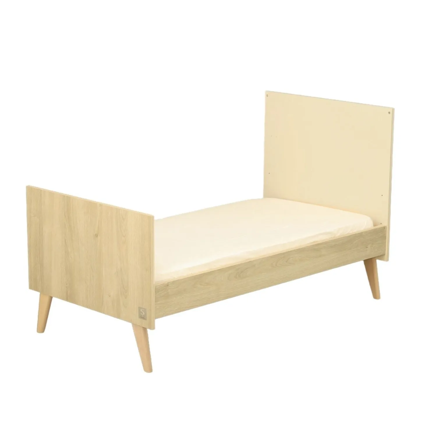 Sauthon Lit Little big bed Mélinée Crème/Chêne Sépia/Hêtre Vernis 70x140 cm
