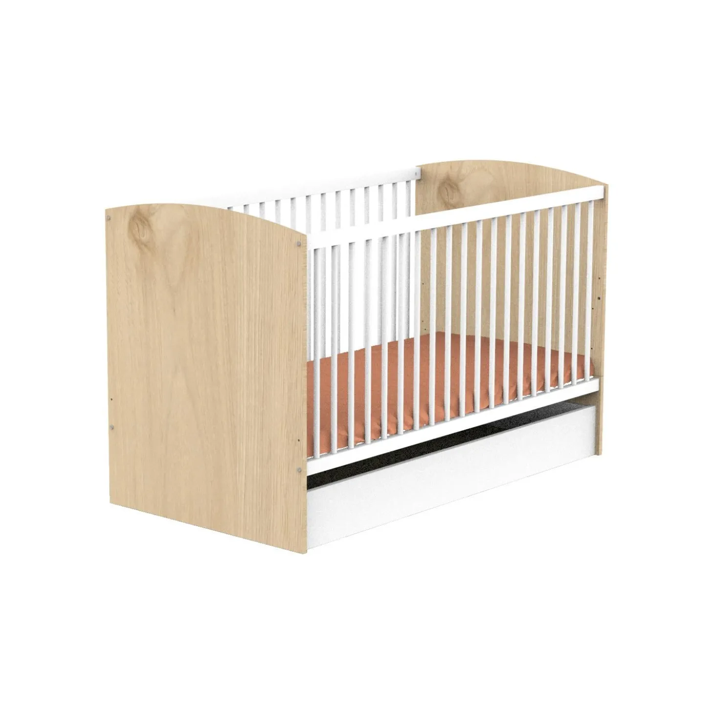 Sauthon Lit Little Big Bed Sans Kit De Transformation Alice Chêne Suave / Blanc 70x140 cm