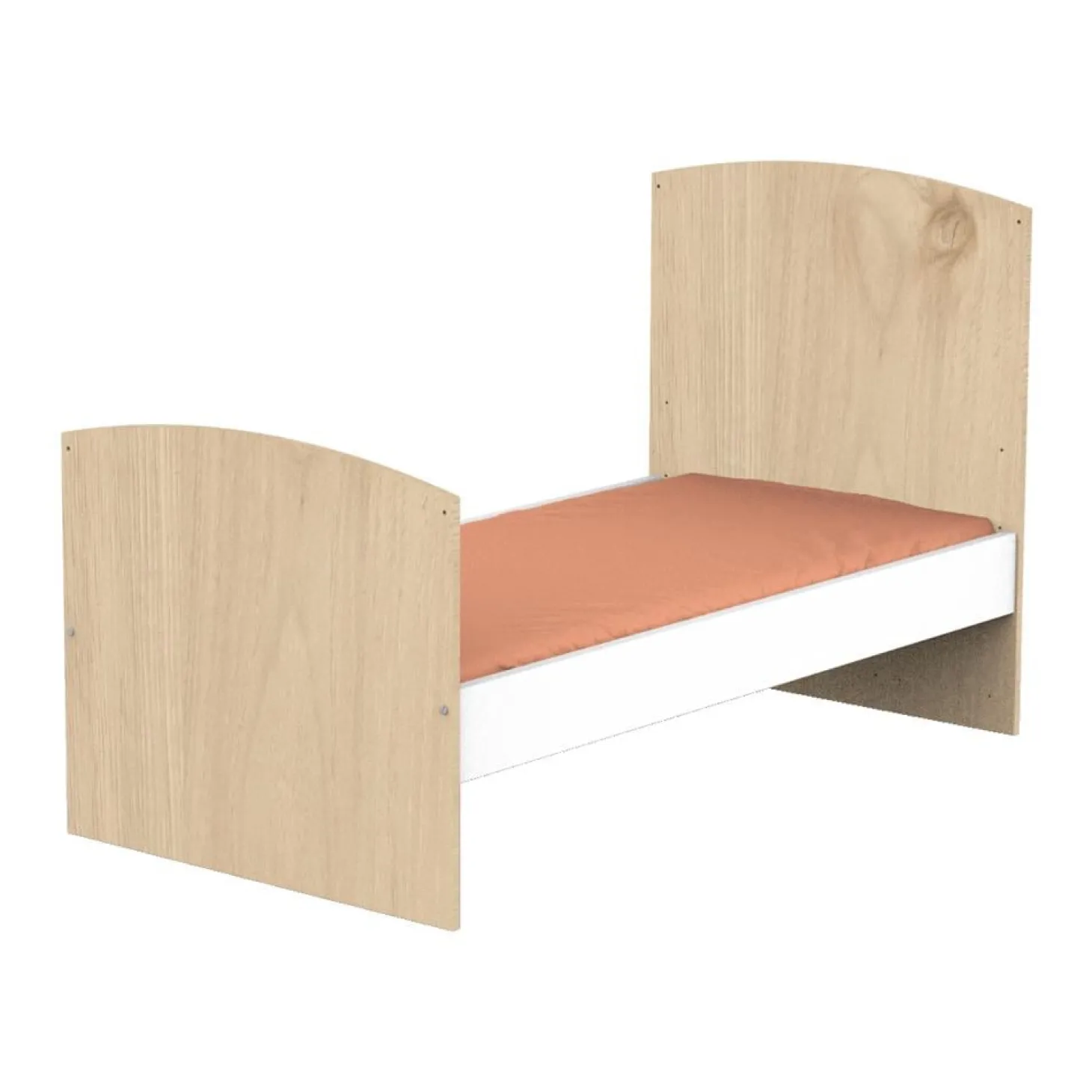 Sauthon Lit Little Big Bed Sans Kit De Transformation Alice Chêne Suave / Blanc 70x140 cm