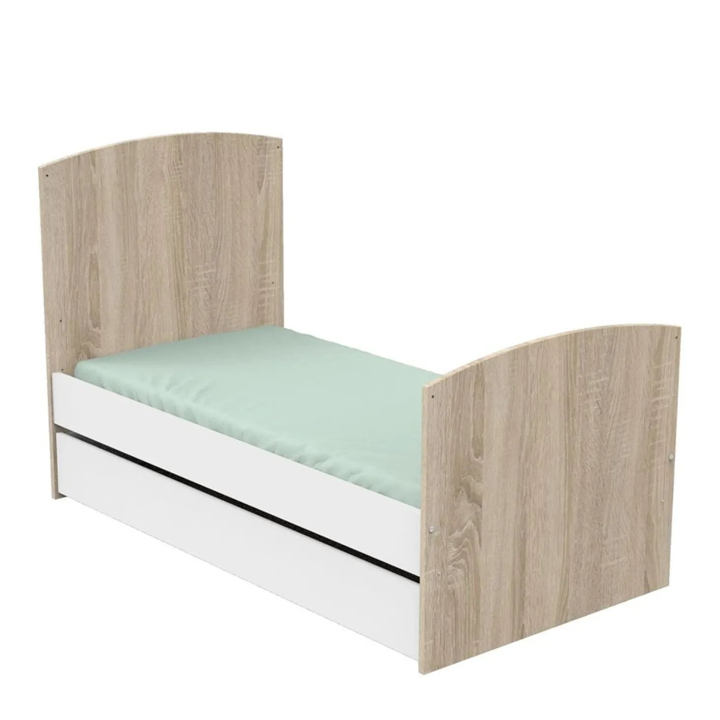 Sauthon Little big bed Access Chêne Doré - Blanc 70x140 cm