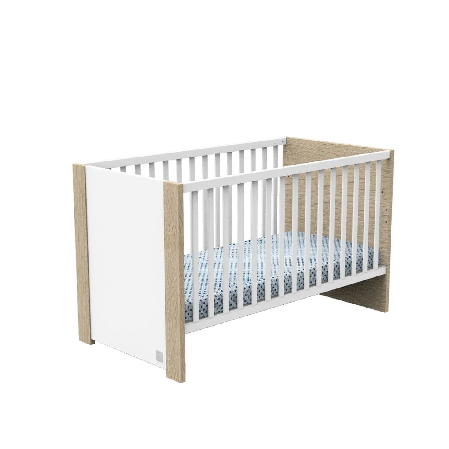 Sauthon Little big bed Antonin Chêne Noisette Et Blanc 70x140 cm